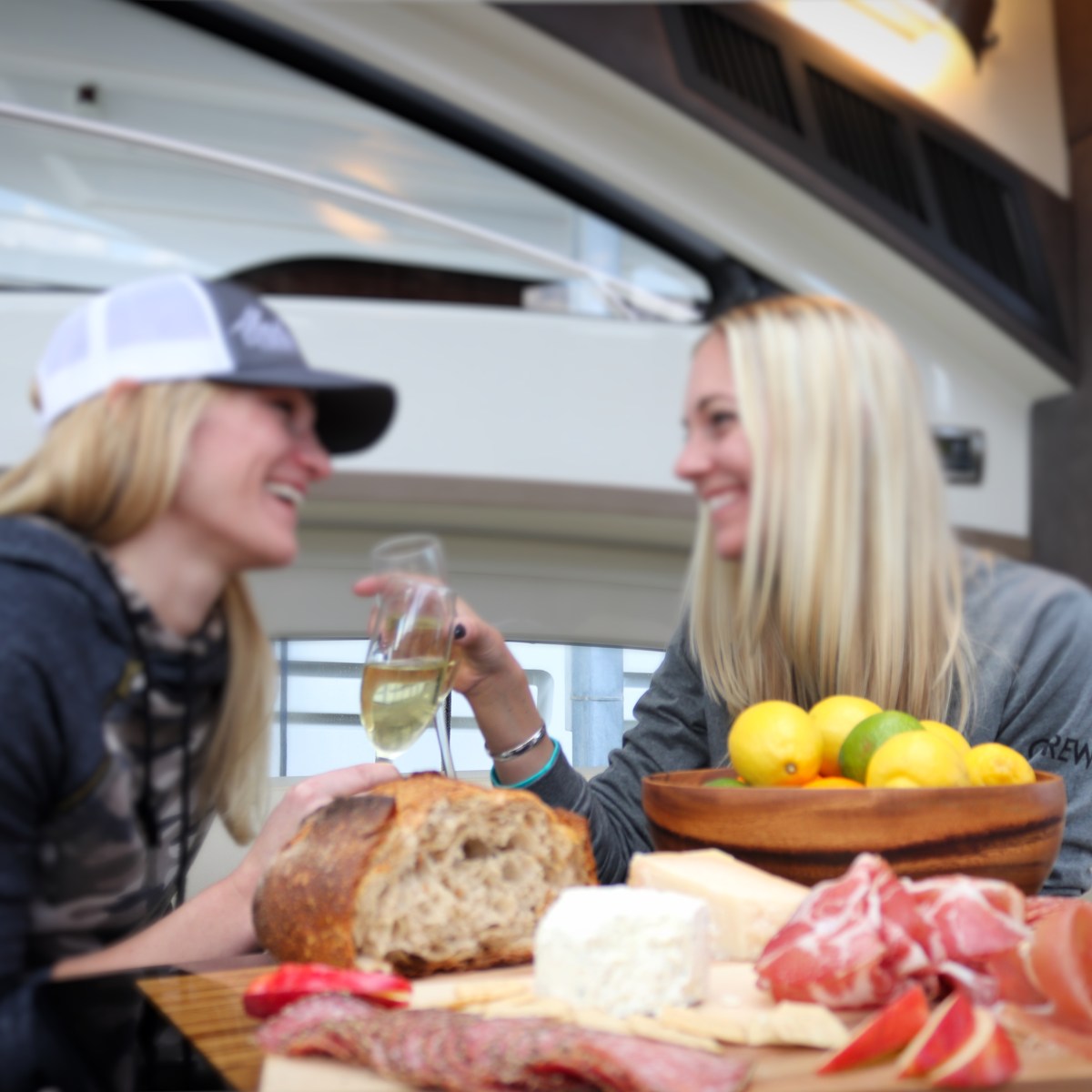 friends enjoying wine during excursion