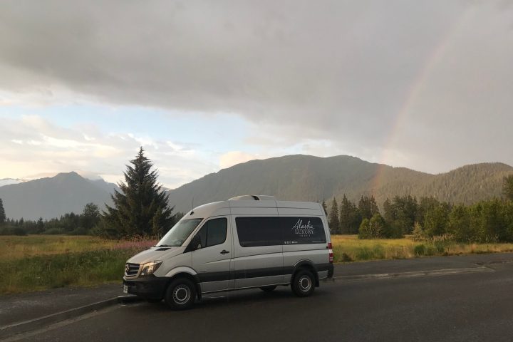 a car parked on the side of a road