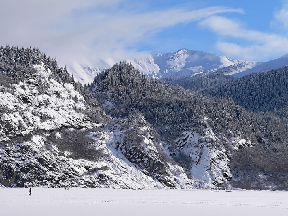 a snow covered mountain